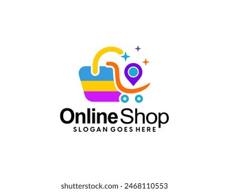 Gradient e-commerce logo collection, Flat design e-commerce logos