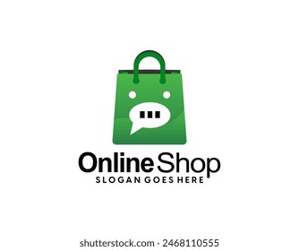 Gradient e-commerce logo collection, Flat design e-commerce logos