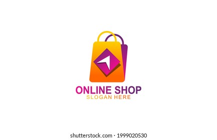 Logo del comercio electrónico degradado. Logo de la tienda en línea