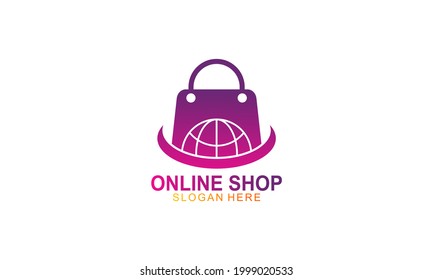 Gradient e-commerce logo. Online shop logo