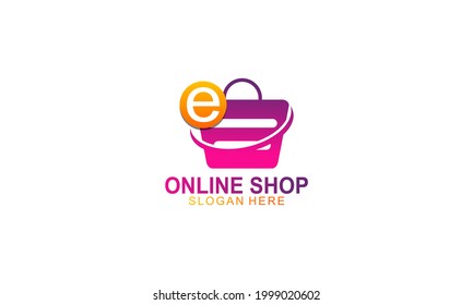 Logo del comercio electrónico degradado. Logo de la tienda en línea
