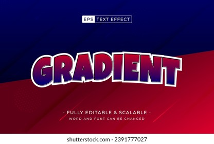 gradient editable text effect style with red and blue background