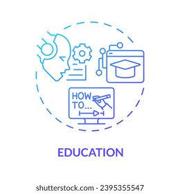 Gradient education icon concept, isolated vector, AI for SEO thin line illustration.