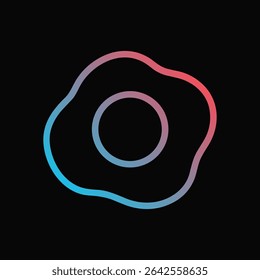 Gradient Egg Outline on Black. Icon symbol illustration