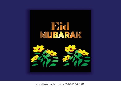 Gradient eid al-fitr greeting card template