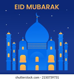 Gradient eid mubarak  and eid al fitr  illustration