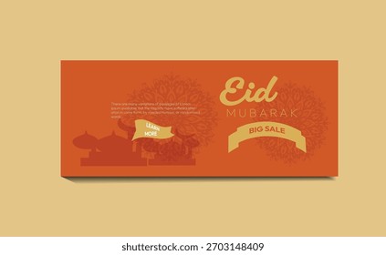 Gradiente eid mubarak festival islámico cubierta Plantilla Anuncio diseño