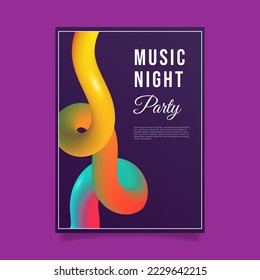 Gradient electronic music poster template. - Vector.