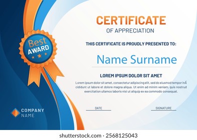 Gradient elegant certificate template Design
