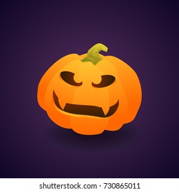 Gradient element Pumpkin face for Halloween. Holidays character design