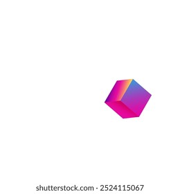 Gradient Element Vector White Background. Rainbow 3d Rhombus Template. Geometric Brick Pattern. Iridescent Confetti Style Brochure.