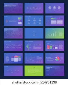 Gradient elements of infographics for presentations templates. Leaflet, Annual report, book cover design. Brochure, layout, Flyer layout template design. Vector Illustration.