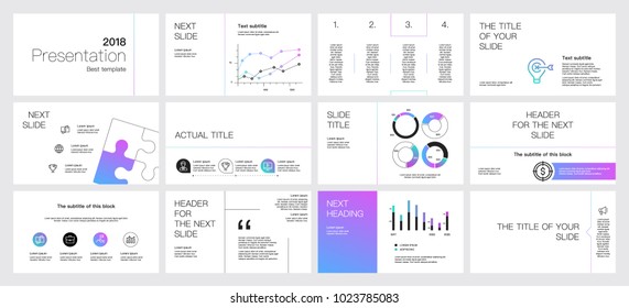 Gradient elements on a white background. This template is the best as a business presentation, used in marketing and advertising, the annual report, flyer and banner