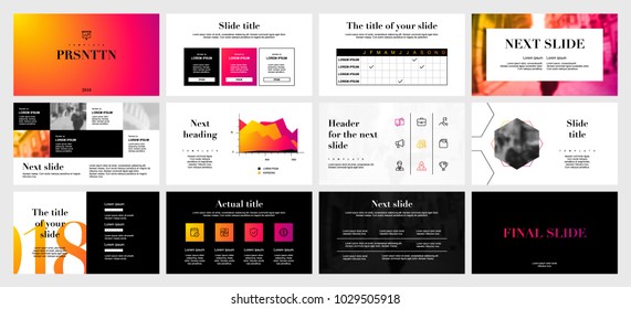 Gradient elements on a white background. This template is the best as a business presentation, used in marketing and advertising, the annual report, flyer and banner