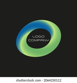 Ilustración vectorial del modelo de elipse de degradado. Forma redonda de neón, elemento para el logotipo, emblemas para su diseño. Elipse de malla brillante. Forma de gradiente cósmico