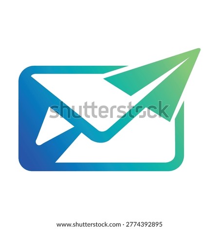 Gradient Email and Paper Plane Logo Icon