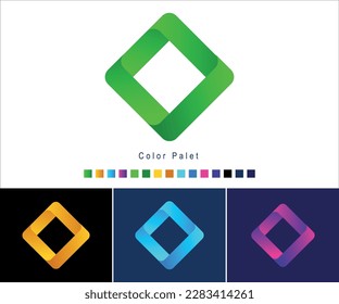 logotipo de emblema de degradado con paleta de colores	