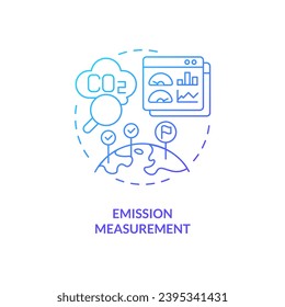 Concepto de medición de las emisiones de gradiente, vector aislado, icono de línea delgada que representa el ajuste del borde de carbono.