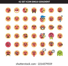 Gradient emoji icon pack with different emojis (42 icons) This icon is perfect for making applications, logos, and symbols for startups 