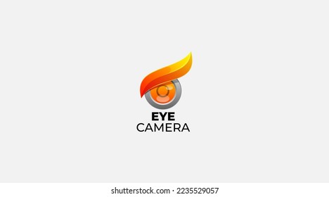 Gradient Eye camera vector logo design template illustration