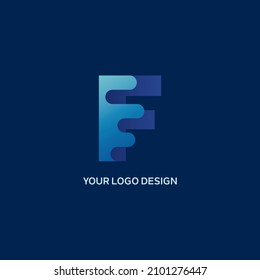 Vector de logotipo de letras Gradiente F. Alfabeto Creativo Y Geométrico De Icono De Letra F Con Formas.