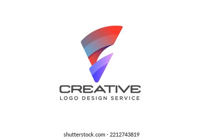 Gradient F logo or letter f logo