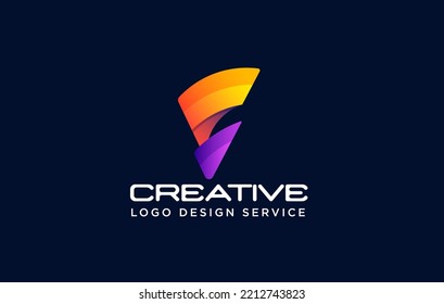 Gradient F logo or letter f logo