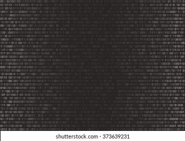 Gradient fall off binary code screen listing table cypher, black, vector background