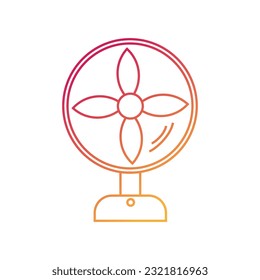 Icono de ventilador de degradado. Aire acondicionado, control del clima, control del clima. Ilustración del vector