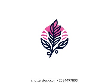 A gradient feather logo, blending soft hues for a sleek, elegant, and dynamic design.