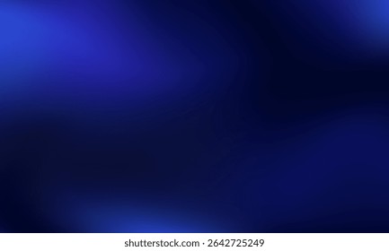 Uma imagem preenchida com gradiente com uma faixa de tonalidades azul-escuras. A transição das cores ocorre suavemente, criando um plano de fundo indistinto e borrado. Um espaço vazio, ou um espaço abstrato mal iluminado. Um estilo simples e minimalista