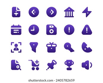 Gradient Filled Style User Interface Icon Pack. Collection of Essential Icon Sets, Perfect for Websites, Landing Pages, Mobile Apps, Presentations and for UI UX Needs.