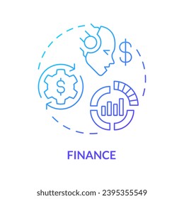 Gradient finance icon concept, isolated vector, AI for SEO thin line illustration.