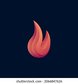 Símbolo del logotipo de la llama de fuego degradado