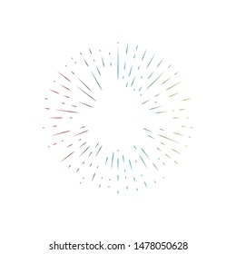 gradient firework lines on white background, vector illustration
