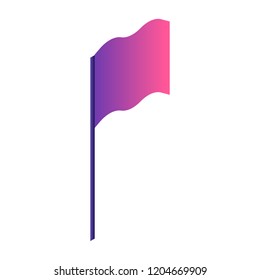 Gradient flag icon. Isometric of gradient flag vector icon for web design isolated on white background