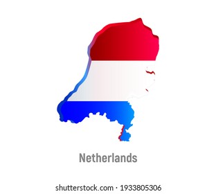 Gradient flag map of the country Netherlands.