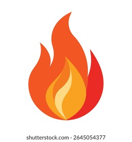 Icono de llama degradada: símbolo de fuego rojo, naranja y amarillo
