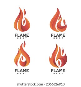 Gradient flame logo collection vector