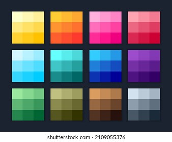 Gradient Flat Colors Palette Swatches Set