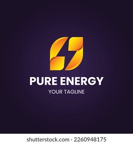 Gradient flat design energy logo template