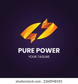 Gradient flat design energy logo template