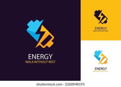 Gradient flat design energy logo template