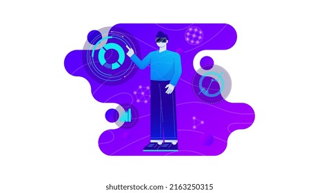 gradient flat design of metaverse. Suitable for landing page, website, web design, UI design, etc.