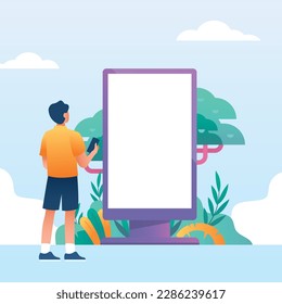 ilustración de la señal digital plana gradiente