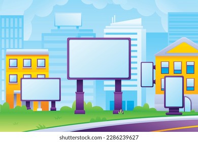 gradient flat digital signage illustration