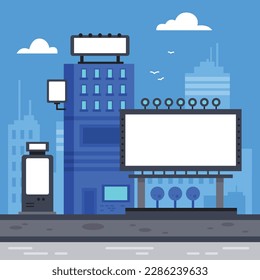 gradient flat digital signage illustration