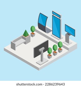 gradient flat digital signage illustration