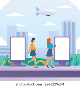 gradient flat digital signage illustration