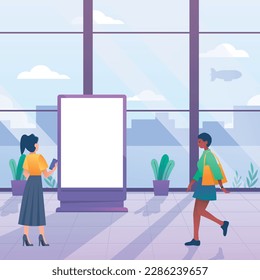 gradient flat digital signage illustration